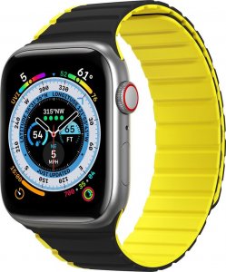DUXDUCIS Pasek magnetyczny Dux Ducis Strap (LD Version) Apple Watch 4/5/6/7/SE/8/Ultra 44/45/49mm czarno-żółty 1