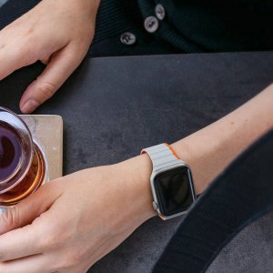 DUXDUCIS Pasek magnetyczny Dux Ducis Strap (LD Version) Apple Watch 4/5/6/7/SE/8 40/41mm szaro-pomarańczowy 3