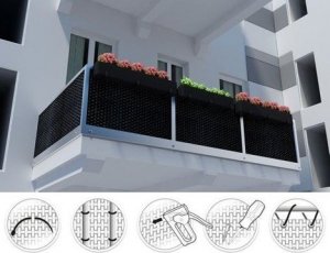 PROGRESJA Osłona Balkonowa Oczkowana Mata rattanowa na wymiar 11