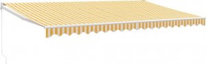 vidaXL Zwijana markiza, żółto-biała, 5x3 m, tkanina i aluminium 2