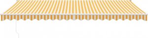vidaXL Zwijana markiza, żółto-biała, 5x3 m, tkanina i aluminium 3