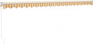 vidaXL Zwijana markiza, żółto-biała, 5x3 m, tkanina i aluminium 6