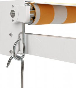 vidaXL Zwijana markiza, żółto-biała, 5x3 m, tkanina i aluminium 7