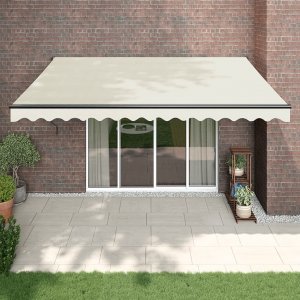 vidaXL Zwijana markiza, kremowa, 4x3 m, tkanina i aluminium 1