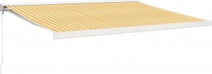 vidaXL Zwijana markiza, żółto-biała, 4x3 m, tkanina i aluminium 2