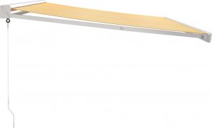 vidaXL Zwijana markiza, żółto-biała, 4x3 m, tkanina i aluminium 4