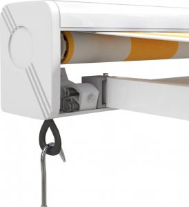 vidaXL Zwijana markiza, żółto-biała, 4x3 m, tkanina i aluminium 7