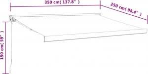 vidaXL Zwijana markiza, pomarańcz i brąz, 3,5x2,5m tkanina i aluminium 9