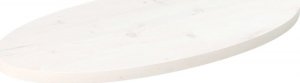 vidaXL Blat stołu, biały, 60x30x2,5 cm, lite drewno sosnowe, owalny 1