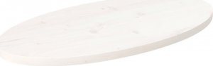 vidaXL Blat stołu, biały, 70x35x2,5 cm, lite drewno sosnowe, owalny 1