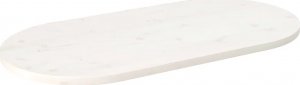 vidaXL Blat stołu, biały, 90x45x2,5 cm, lite drewno sosnowe, owalny 1