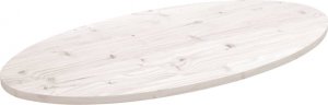 vidaXL Blat stołu, biały, 100x50x2,5 cm, lite drewno sosnowe, owalny 1