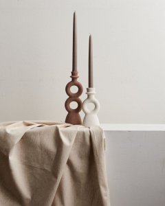 Beliani Świecznik ceramiczny biały SPARTA 4