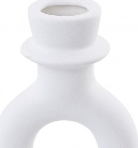 Beliani Świecznik ceramiczny biały SPARTA 5