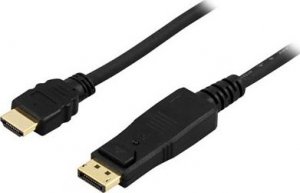 Kabel Deltaco Kabelis DELTACO DisplayPort to HDMI, Ultra HD in 30Hz, 5m, juodas / DP-3050 1