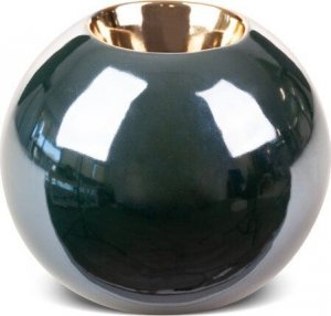 Eurofirany Świecznik ceramiczny kula MORA 9X9X8X2 ciemnozielony x2 1