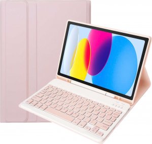 Etui na tablet Alogy Etui ochronne z klawiatura bezprzewodowa Alogy Keyboard Case z miejscem na rysik do Apple iPad 10.9 2022 Różowe 1