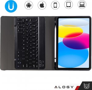 Alogy Etui ochronne z klawiatura bezprzewodowa Alogy Keyboard Case z miejscem na rysik do Apple iPad 10.9 2022 Czarne 13