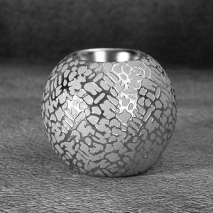 Eurofirany Świecznik ceramiczny okrągły RISO 9X9X8 srebrny x2 1