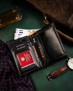 Peterson Duży, skórzany portfel męski bez zapięcia zewnętrznego NoSize 5