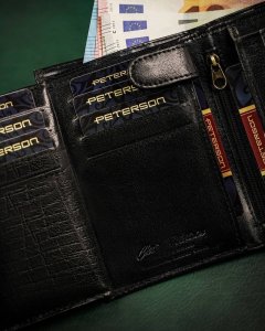 Peterson Duży, skórzany portfel męski bez zapięcia zewnętrznego NoSize 8