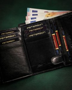 Peterson Skórzany portfel męski bez zapięcia zewnętrznego NoSize 9