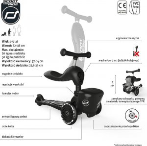 Hulajnoga Scoot and Ride Scoot and Ride Highwaykick 1 Lifestyle 2w1 jeździk i hulajnoga z zamykanym schowkiem, od 1-5 lat, kolor: Zebra 29