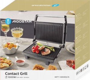 Opiekacz Aigostar  Panini Maker Stainless Steel 1000W VDE/Hett（offline） 3