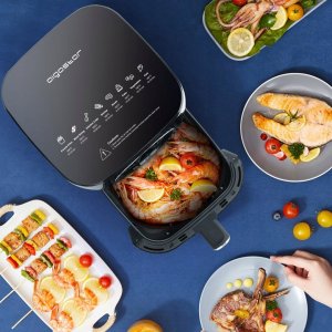 Frytkownica beztłuszczowa Aigostar  Air Fryer-Electronic （offline）1400W 4.2L (with tray)Black gold VDE/Odin 4