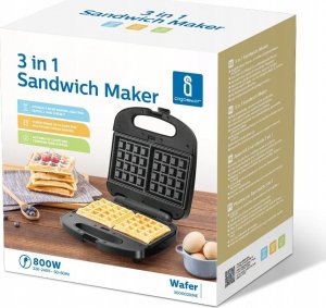 Opiekacz Aigostar  Sandwich Maker with Stainless steel panel 3 IN 1 800W VDE/ Wafer 4