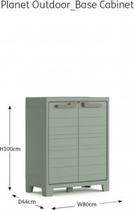 Keter Keter Niska szafa Planet na narzędzia ogrodowe, jadeitowy szary 5