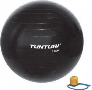 Piłka gimnastyczna z pompką Tunturi, czarna 1