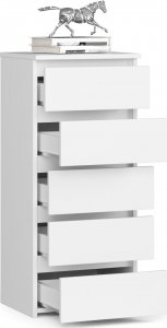Fabryka Mebli Akord Komoda CL5 40 cm 5 szuflad - biała 2
