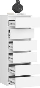 Fabryka Mebli Akord Komoda CL6 40 cm 6 szuflad - biała 2