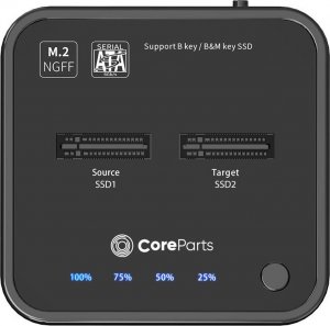 Stacja dokująca CoreParts USB3.2 Type C (10 Gbps) SATA M.2 SSD cloner, stacja dokująca z funkcją klonowania 3