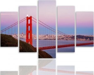 Feeby Obraz 5 częściowy na płótnie, Most Golden Gate 3 - 150x100 1