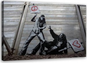 Feeby Obraz na płótnie, Banksy Walka pokoju z miłością - 60x40 1
