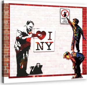 Feeby Obraz na płótnie, Banksy I love New York - 60x60 1