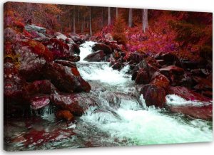 Feeby Obraz na płótnie, Górski potok w czerwieni - 90x60 1
