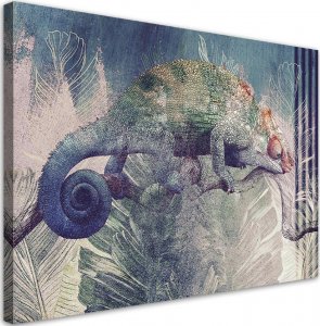 Feeby Obraz na płótnie, Kameleon na gałęzi - 120x80 1