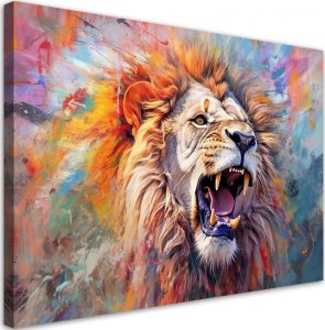 Feeby Obraz na płótnie, Groźny Lew Abstrakcja - 120x80 1