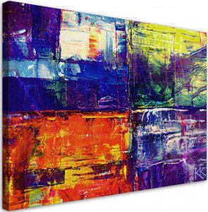 Feeby Obraz na płótnie, Kolorowa abstrakcja ręcznie malowana - 90x60 1