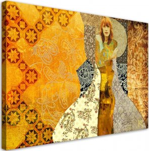 Feeby Obraz na płótnie, Klimt Kobieta na ozdobnym tle - 60x40 1