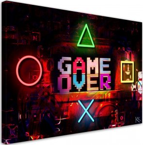 Feeby Obraz na płótnie, Napis Game Over dla gracza - 120x80 1