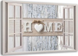 Feeby Obraz na płótnie, Okno Napis Home Serce shabby chic - 120x80 1