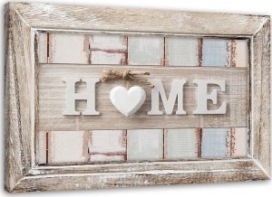 Feeby Obraz na płótnie, Napis Home z sercem w ramie w stylu vintage - 120x80 1
