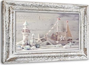 Feeby Obraz na płótnie, Pamiątki znad morza shabby chic - 120x80 1