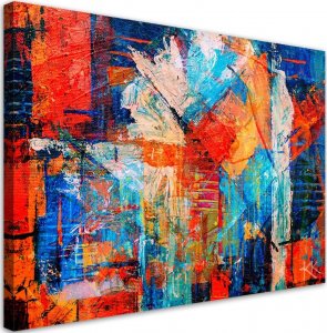 Feeby Obraz na płótnie, Pomarańczowa abstrakcja ręcznie malowana - 60x40 1