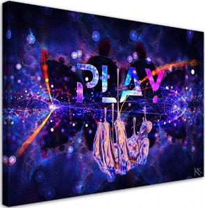 Feeby Obraz na płótnie, Play Neon z napisem - 120x80 1
