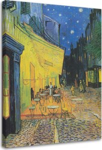 Feeby Obraz na płótnie, Taras kawiarni w nocy - V. van Gogh reprodukcja - 60x90 1
